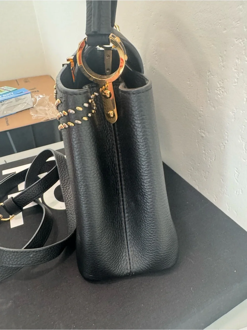 Louis Vuitton Taurillon Leather Fleur de Lys Capucines PM